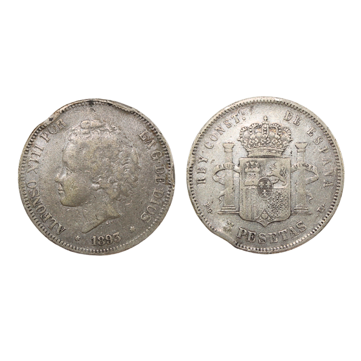 5 Pesetas Alfonso XIII 1893