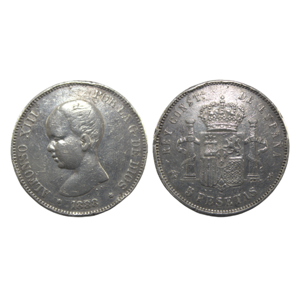 5 Pesetas Alfonso XIII 1888