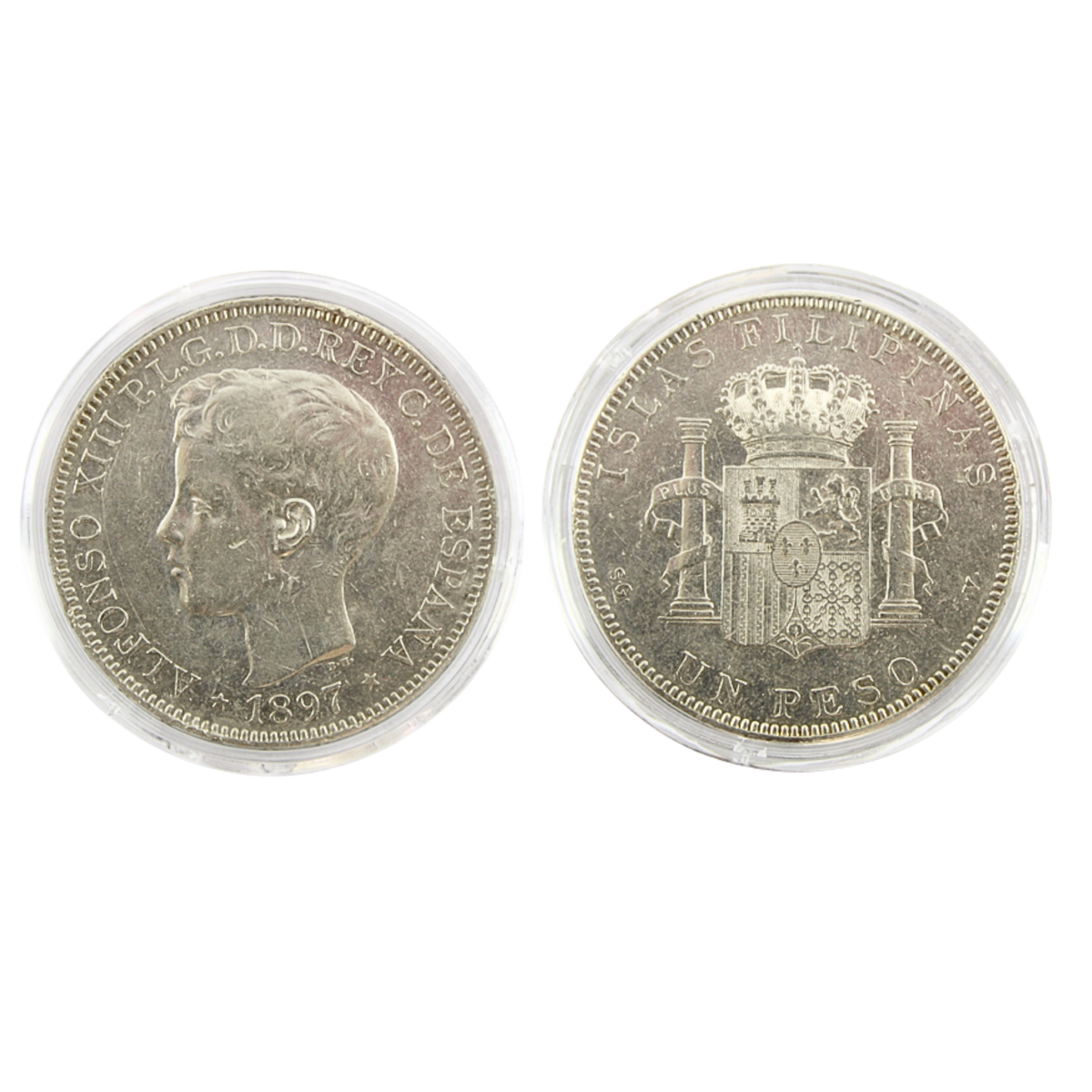 1 Peso Filipinas Manila Alfonso XIII 1897   EBC-