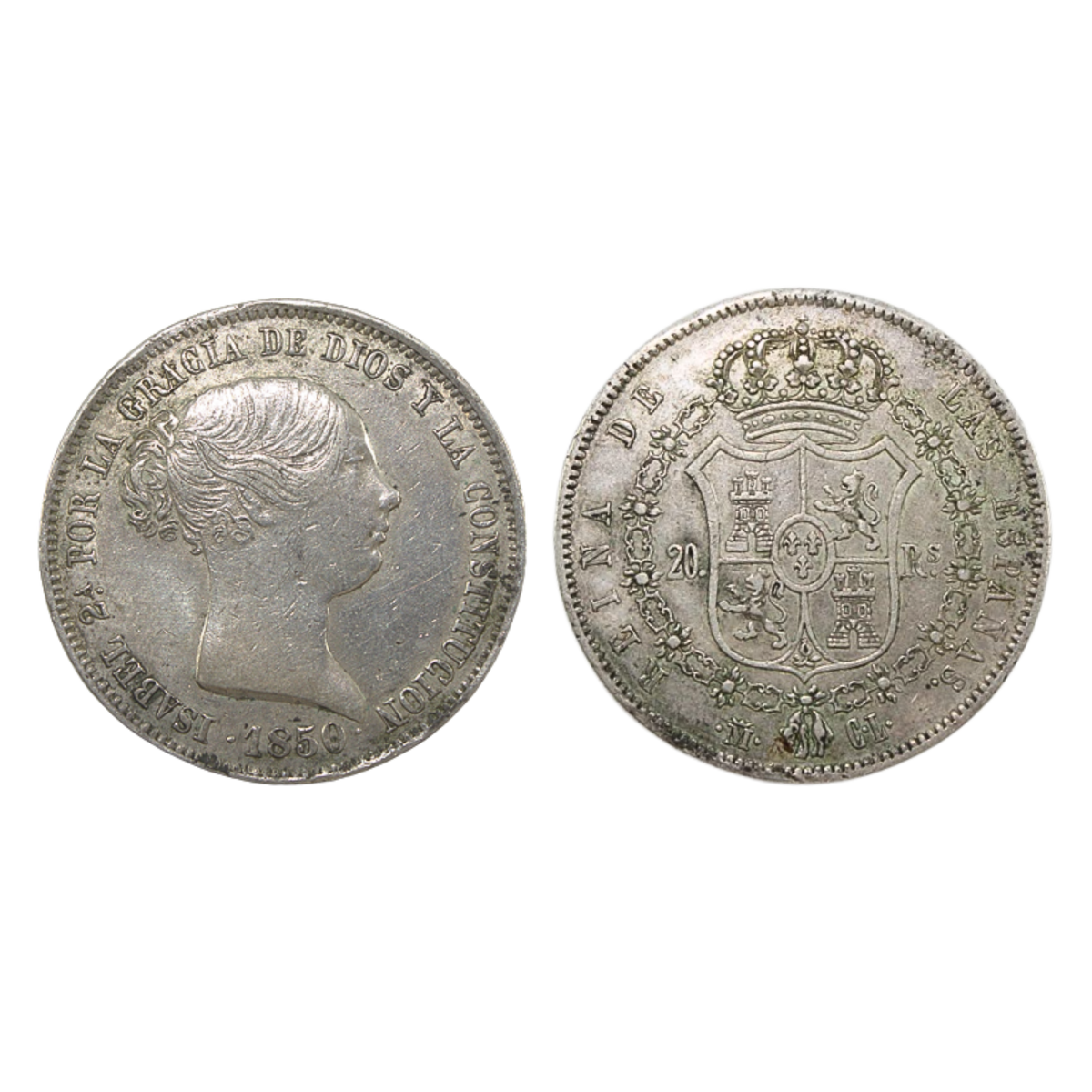 20 Reales de Isabel II - 1850