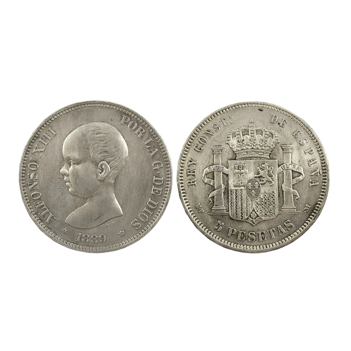 5 Pesetas Alfonso XIII 1889 (*89)