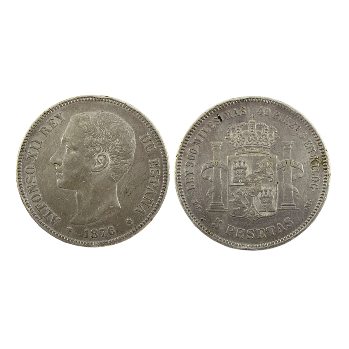 5 Pesetas Alfonso XII 1876 (*76)