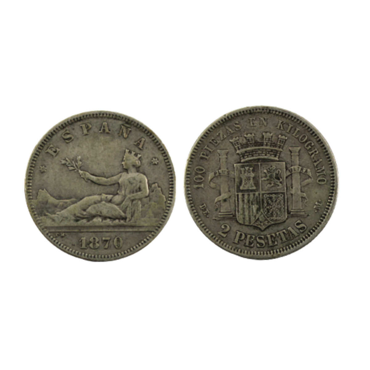 2 Pesetas - Gobierno Provisional - 1870