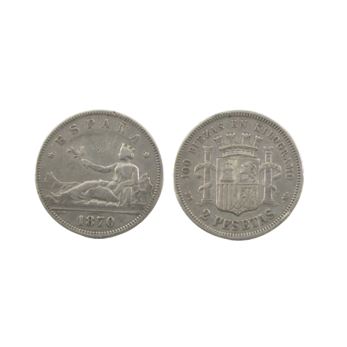 2 Pesetas - Gobierno Provisional - 1870