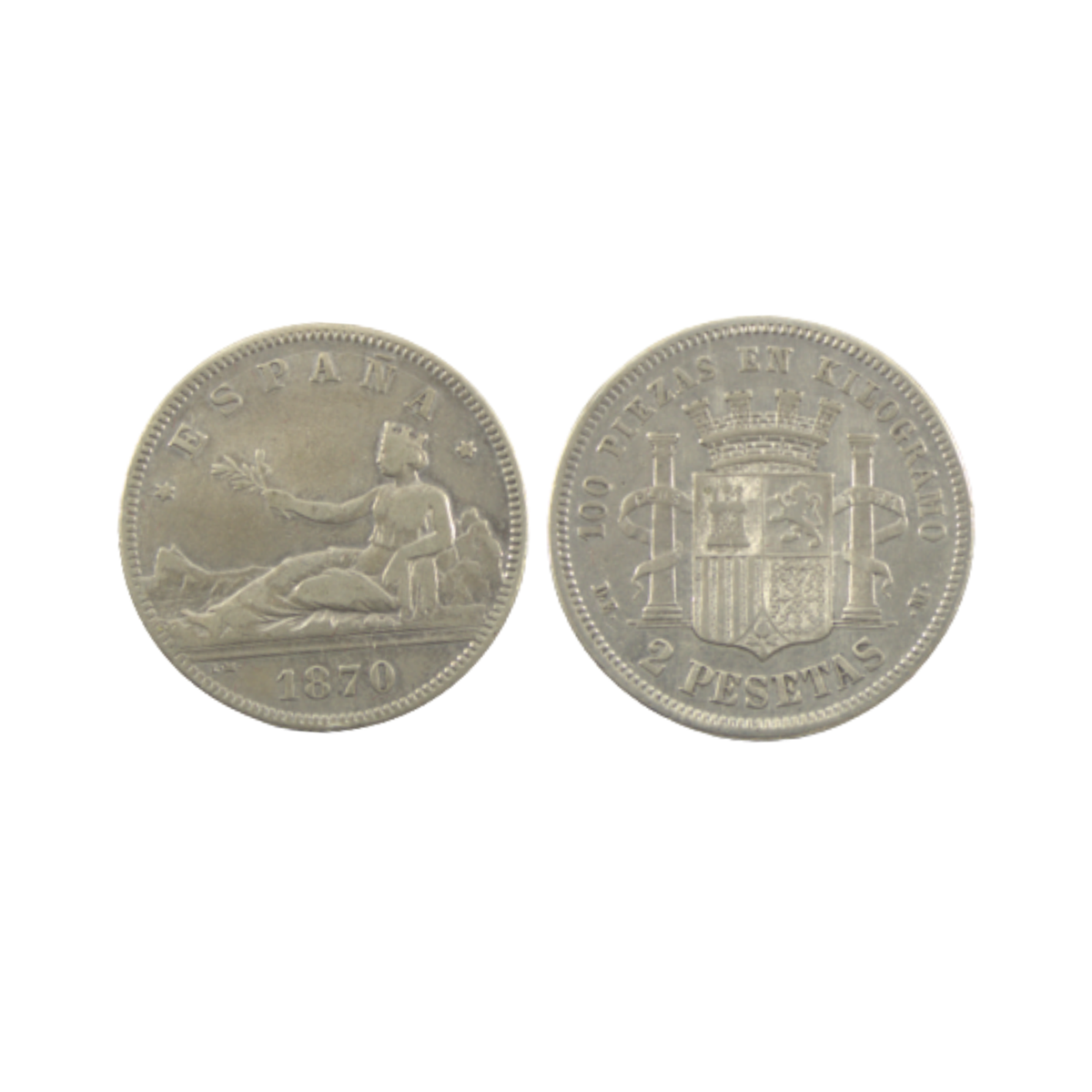 2 Pesetas - Gobierno Provisional - 1869