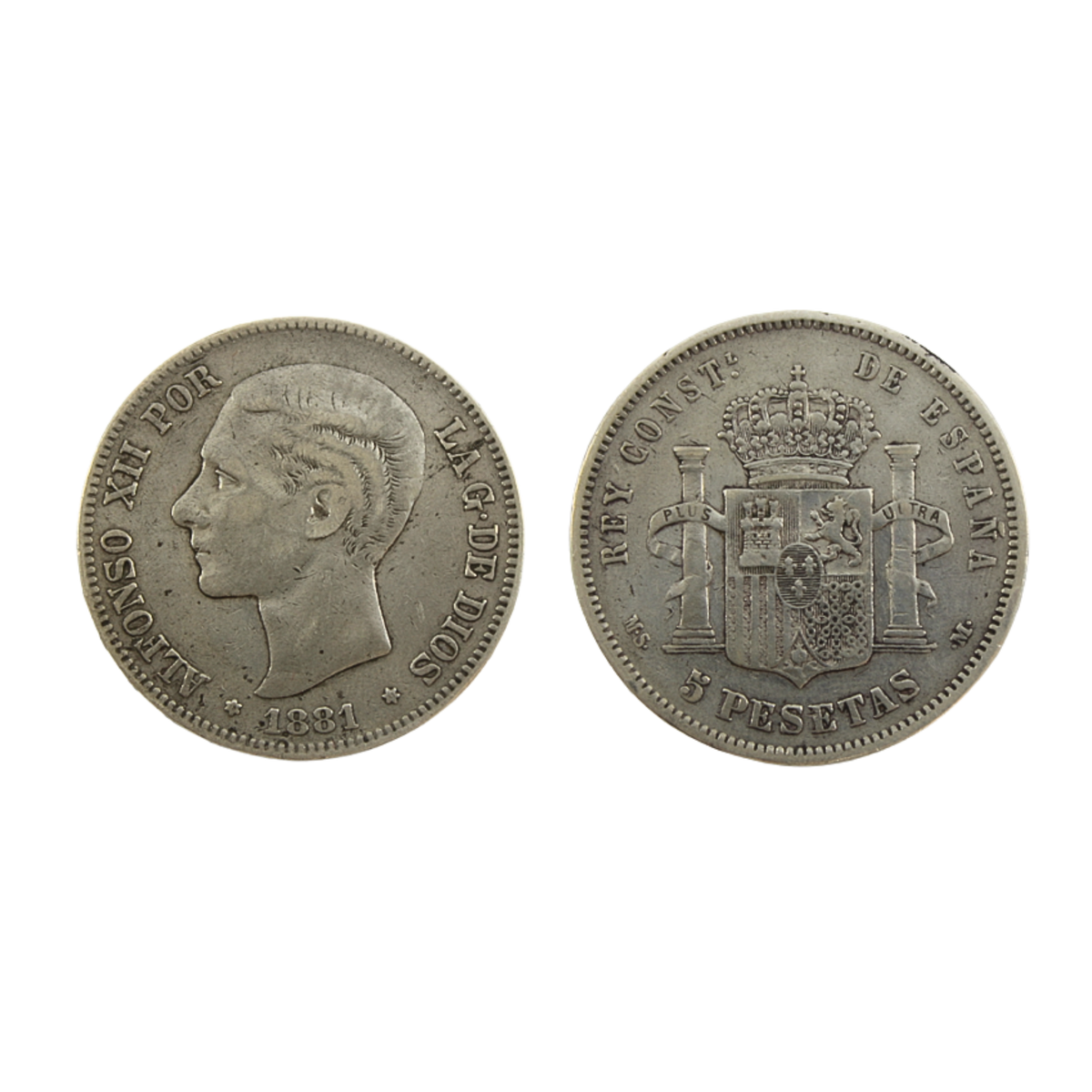 5 Pesetas Alfonso XII 1881 (*81)