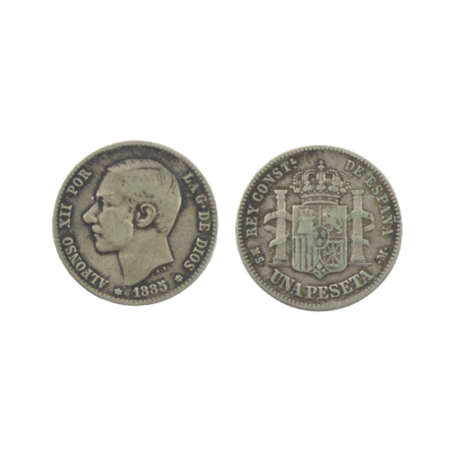 1 Peseta - Alfonso XII - 1885