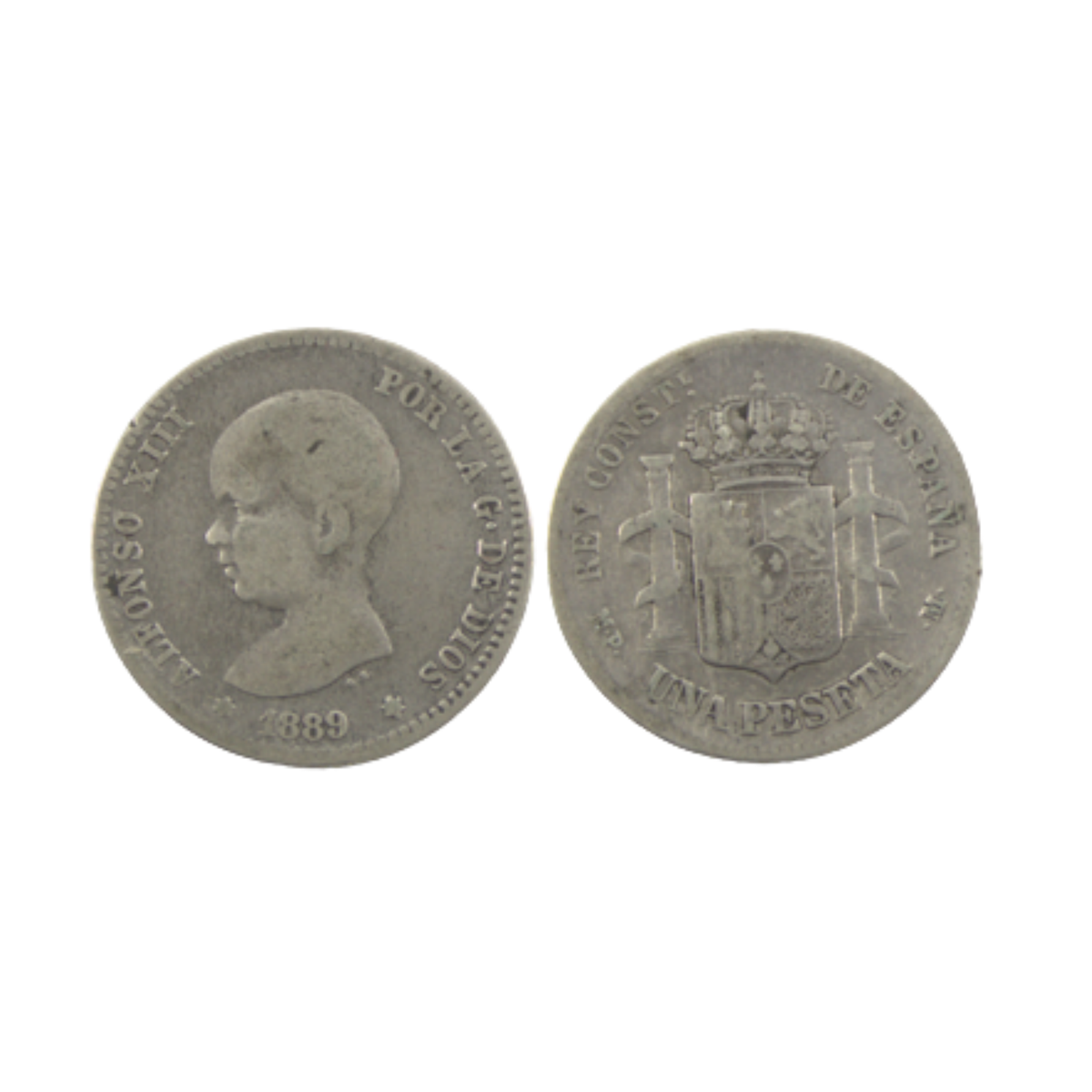1 Peseta - Alfonso XIII - 1889