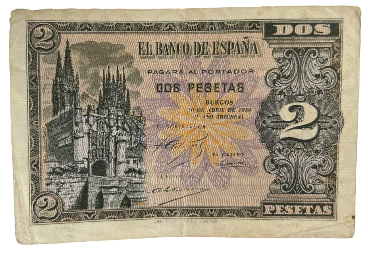 Billete de 2 pesetas - 1838