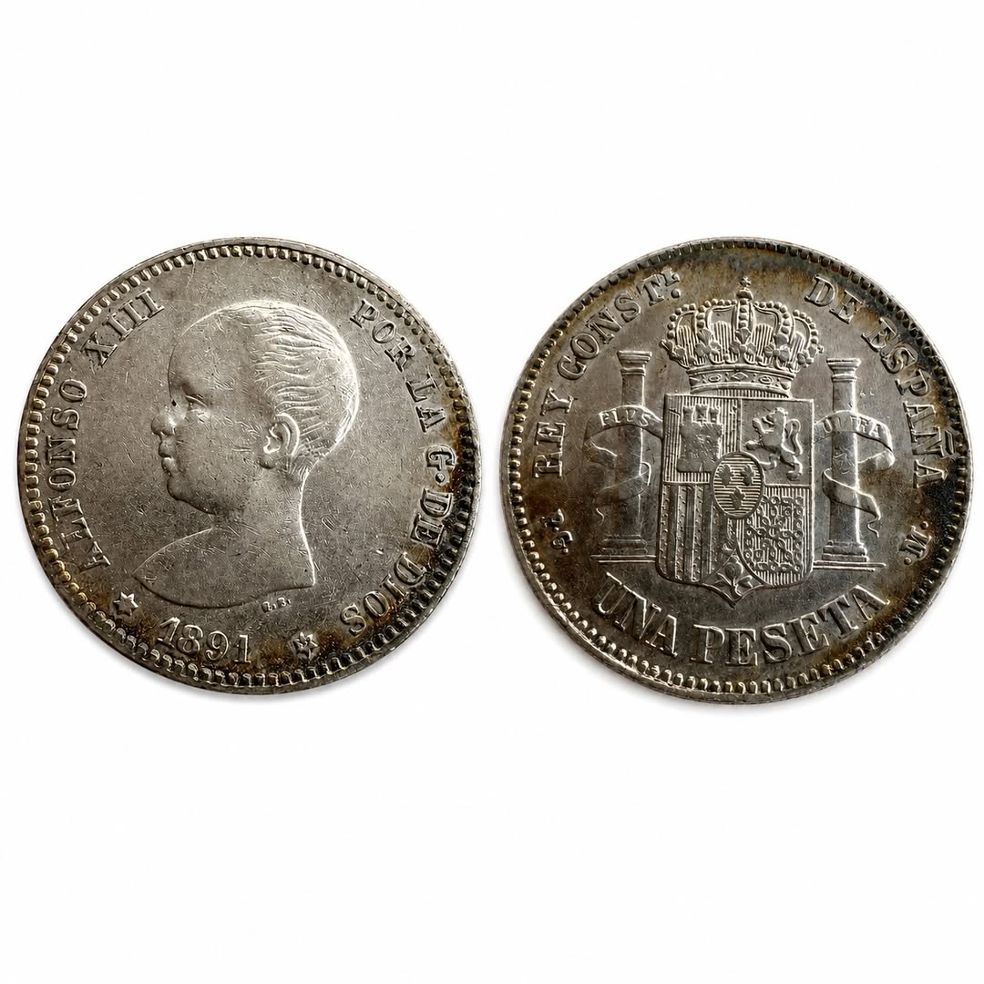 1 peseta de 1891, de Alfonso XIII