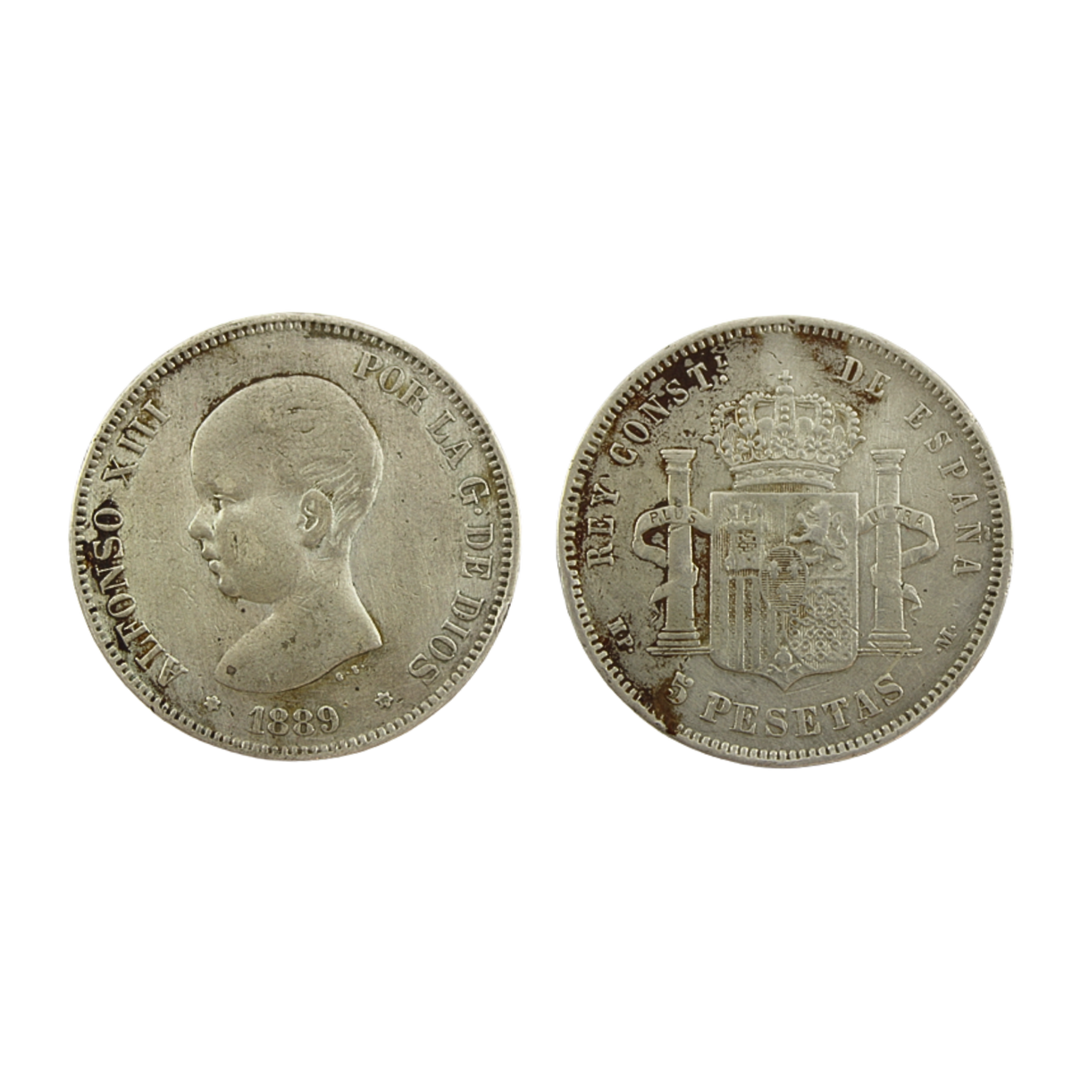 5 Pesetas Alfonso XIII 1889