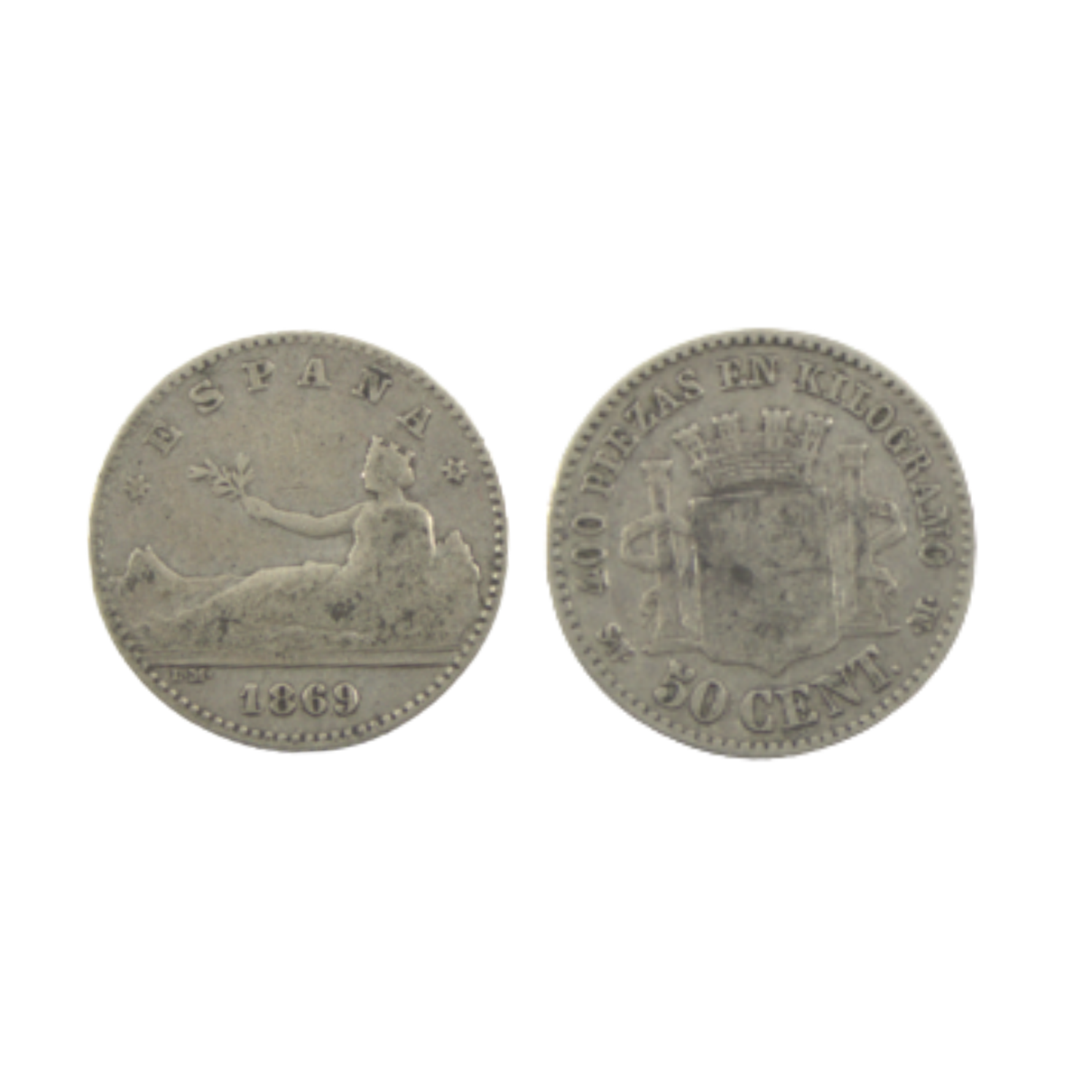 50 Céntimos - Gobierno Provisional - 1869
