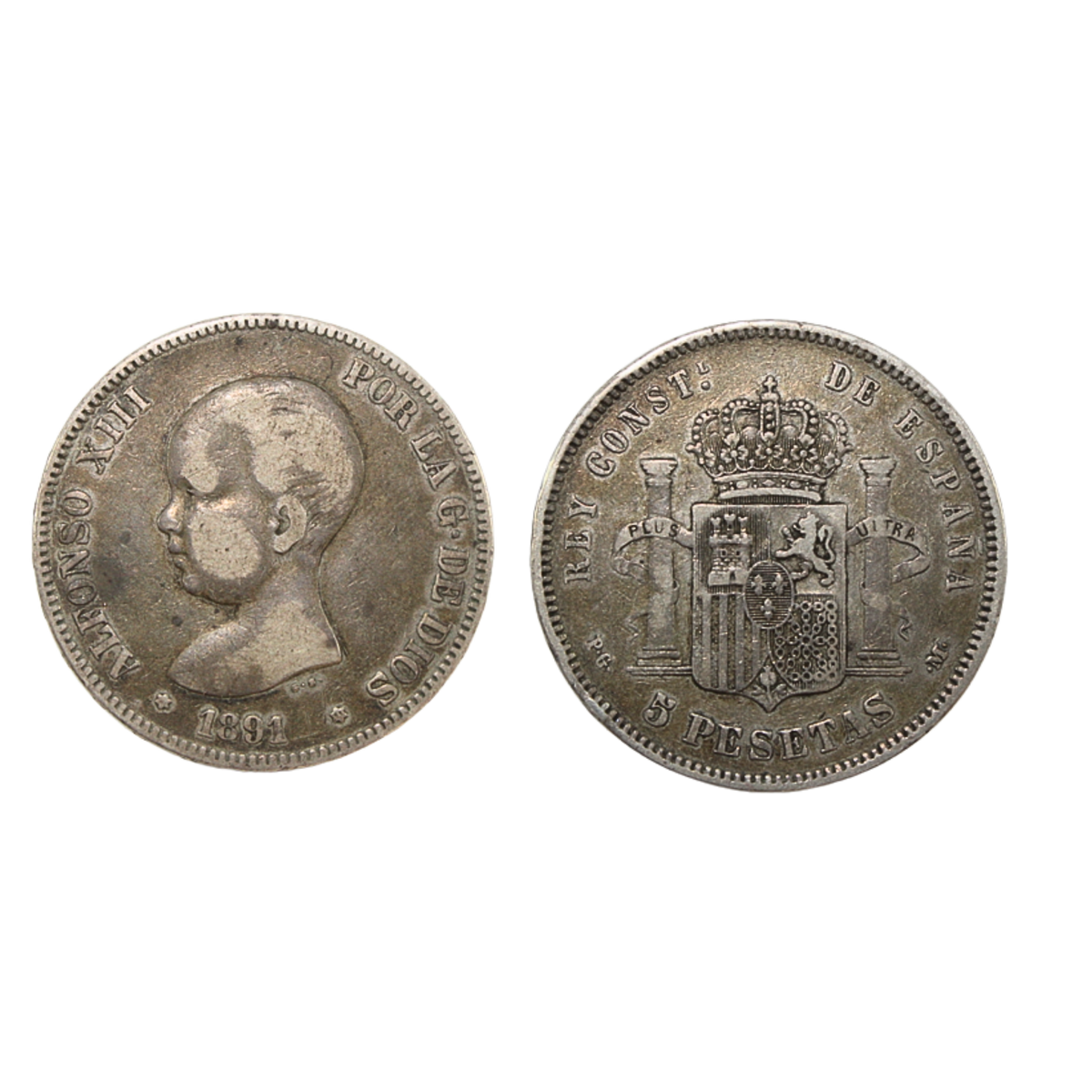 5 Pesetas Alfonso XIII 1891 (*91)