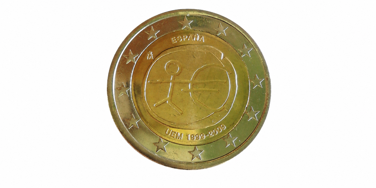 2€ España Aniversario del Euro 2009 estrella grande