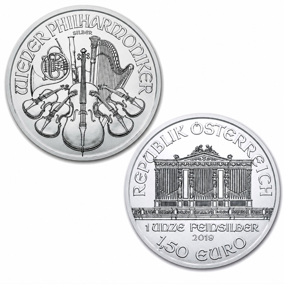 Moneda onza de plata Filarmónica austriaca