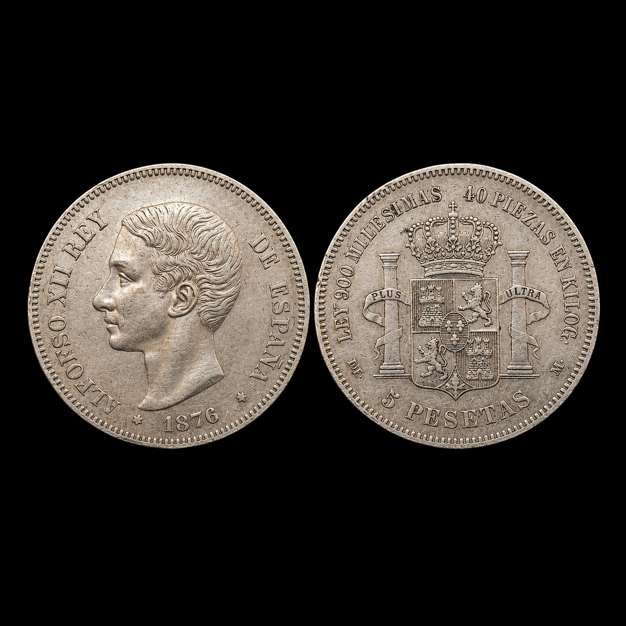 5 Pesetas Alfonso XII 1876