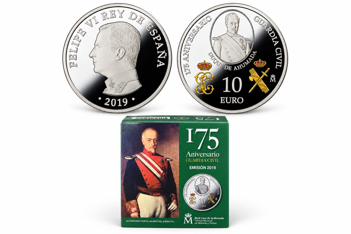 Moneda de 10 euros 175 aniversario de la Guardia Civil
