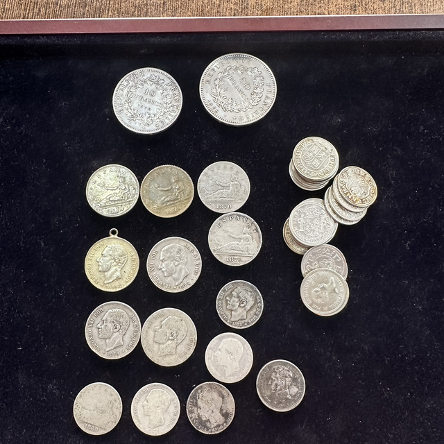 Lote monedas plata