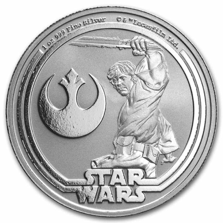 Moneda Onza de plata Star Wars Luke Skywalker  Niue 2025